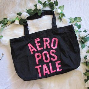 Aeropostale | XL Black and Pink Carry All 100% Cotton Tote